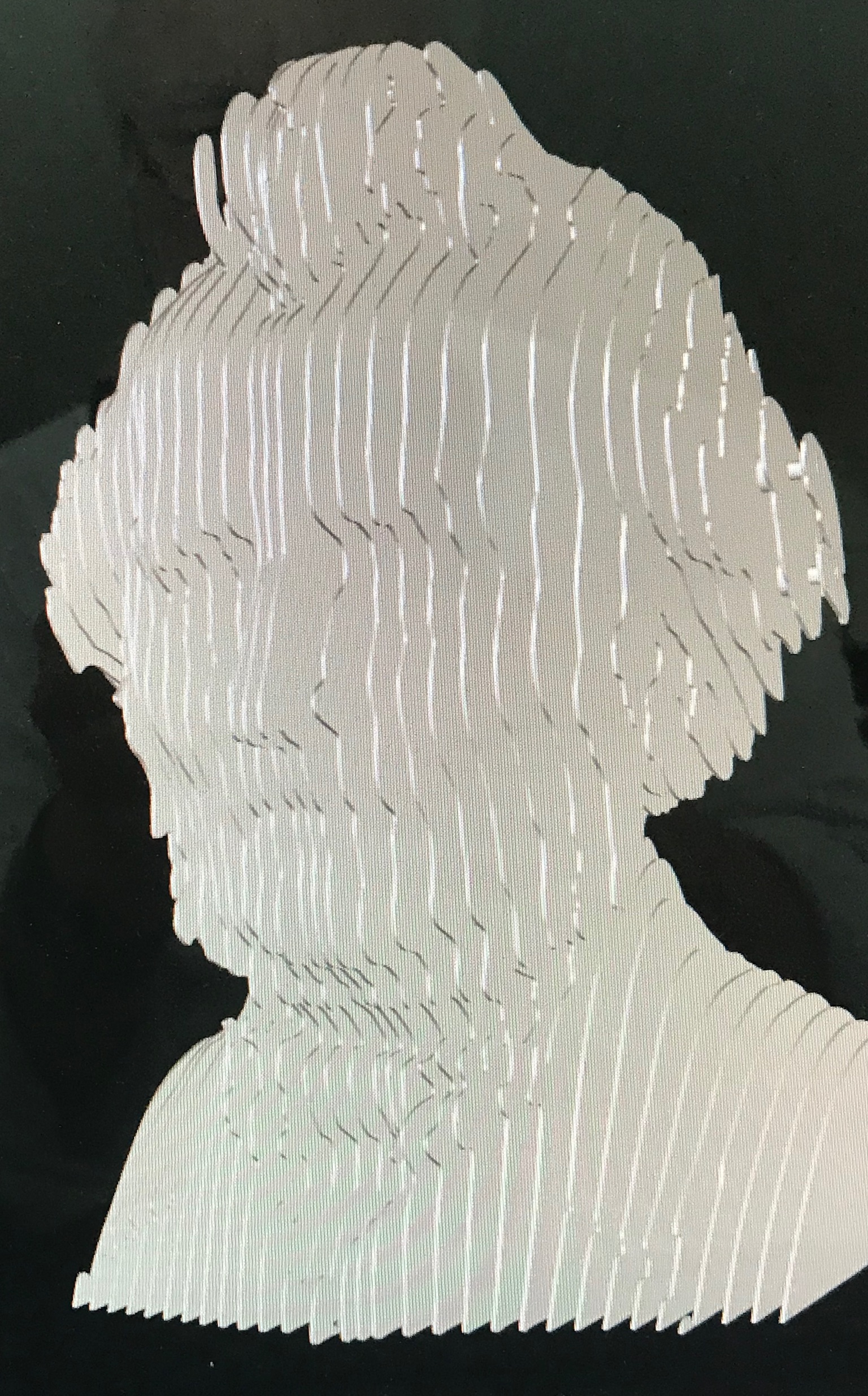 Schnittmodell 3D-Scan UnserFriedrich-Skulptur 
(scanlabor Christoph Egloff)